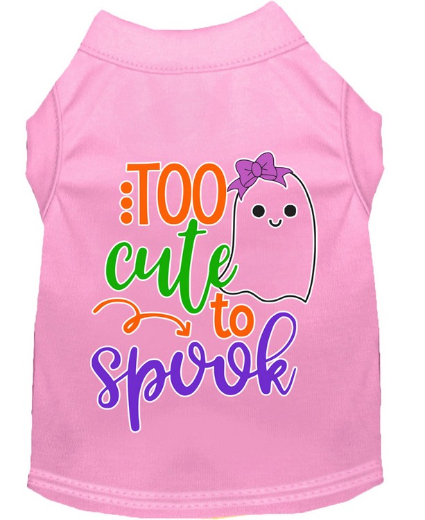 Too Cute to Spook-Girly Ghost Screen Print Dog Shirt Light Pink XL